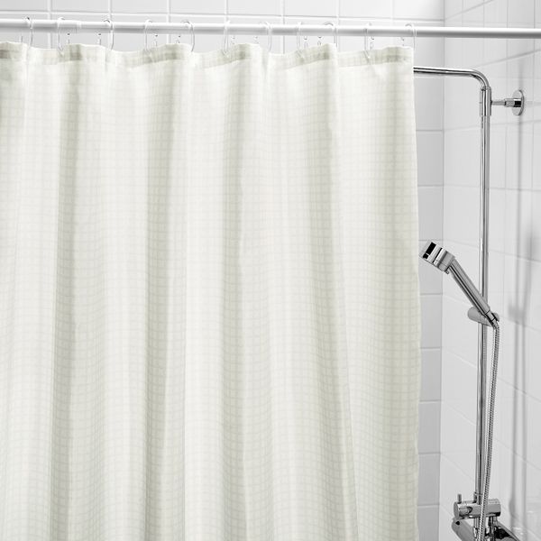 Штора для ванной, белый 180x200 см IKEA САКСЭЛЬВЕН 703.490.73 - схема-чертеж с размерами