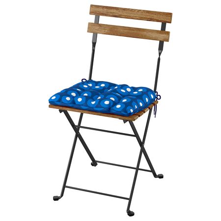 TÄRNÖ Садовый стул - складной черный/светло-коричневая морилка/клёсан темно-синий