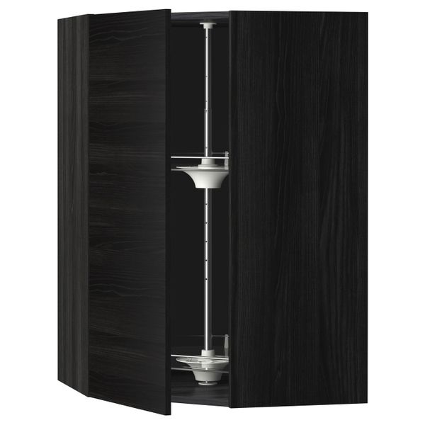 Угловой навесного шкаф с вращающейся секц, черный, Тингсрид черный 68x100 см IKEA МЕТОД 192.334.34 - схема-чертеж с размерами