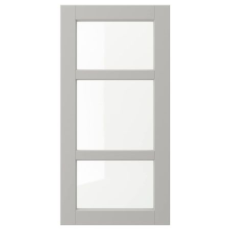 Стеклянная дверь, светло-серый 40x80 см IKEA LERHYTTAN ЛЕРХЮТТАН 904.615.82
