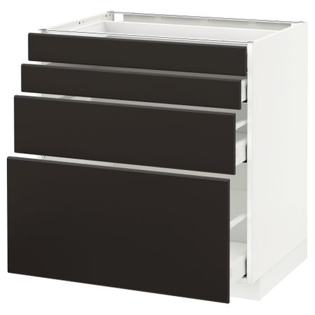 Напольный шкаф 4 фронтальных панели, 4 ящика, 80x60 cm IKEA METOD МЕТОД, MAXIMERA МАКСИМЕРА 092.120.26