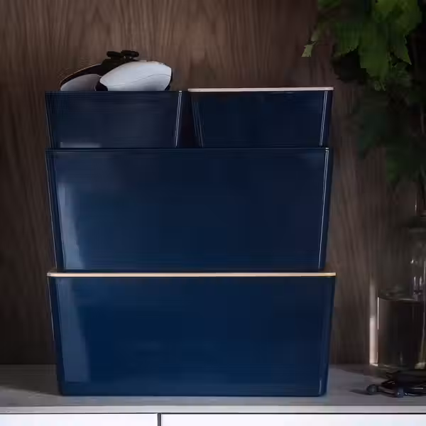 KUGGIS Контейнер - черно-синий 26x35x15 см - фото 8