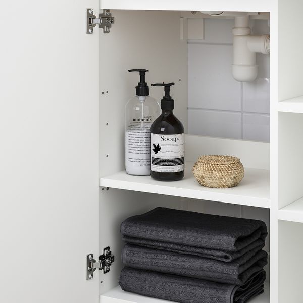 Шкаф под раковину с 1 дверцей, 2 открытыми полк, белый, серый ЭНСЕН смеситель 62x40x87 см IKEA ЛИЛЛОНГЕН/ВИСКАН / ГУТВИКЕН - схема-чертеж с размерами