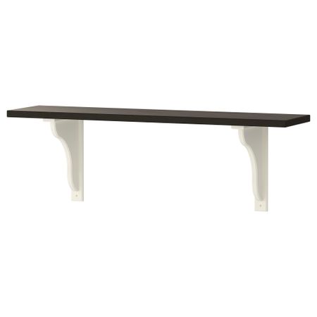 Полка навесная ЭКБИ ХЕМНЭС / ЭКБИ ХЕНСВИК, черно-коричневый, белый (79x19 см)