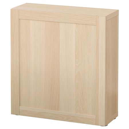 Стеллаж с дверью БЕСТО, Ханвикен под беленый дуб (60x20x64 см)
