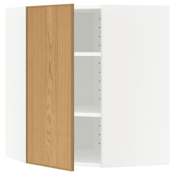 Угловой навесной шкаф с полками, белый/Экестад дуб 68x80 см IKEA METOD МЕТОД 692.258.32 - схема-чертеж с размерами