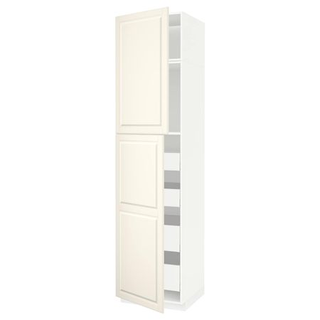 Высокий шкаф/2дверцы/4ящика, белый/Будбин белый с оттенком 60x60x240 см IKEA METOD МЕТОД / MAXIMERA МАКСИМЕРА 593.622.83