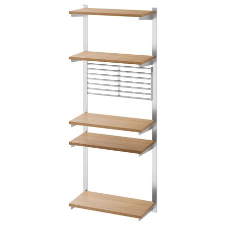 Накладная шина/полка/решетка, нержавеющая сталь/ясень IKEA KUNGSFORS КУНГСФОРС 093.084.15