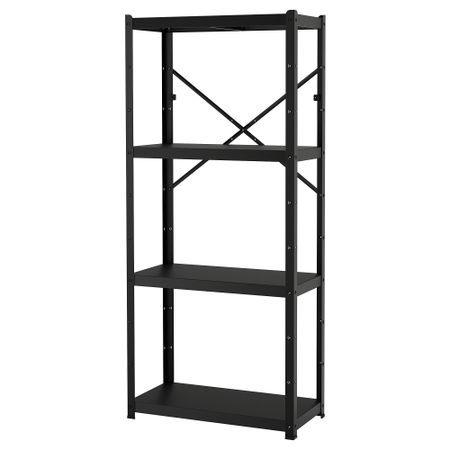 Стеллаж, черный, 85x40x190 см IKEA BRORINGE БРУР-ИНГЕ 094.719.77