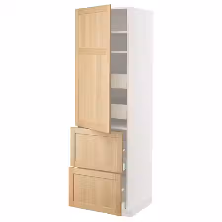 METOD / MAXIMERA Высокий шкаф+полки/4ящ/двр/2фасада