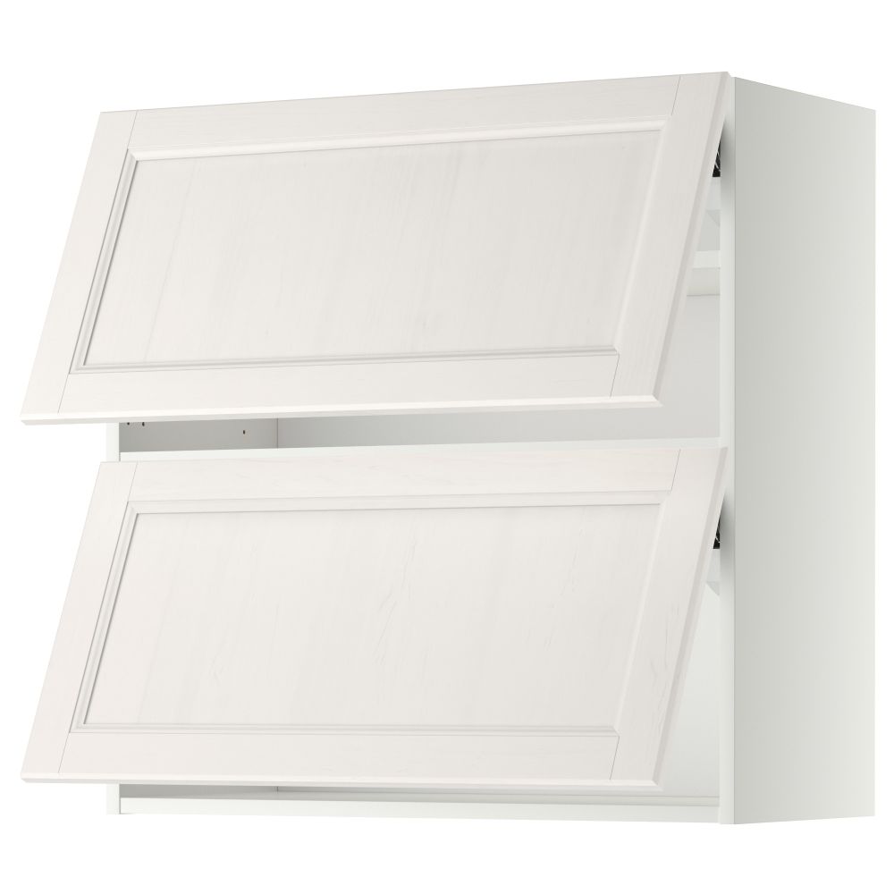 Навесной шкаф, 2 дверцы, горизонтальный МЕТОД, белый, Лаксарби белый - схема-чертеж с размерами