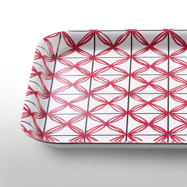 Поднос, с рисунком, белый/красный, 20x28 см IKEA ВИНТЕРФЕСТ 404.327.85 - схема-чертеж с размерами