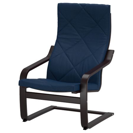 Кресло ПОЭНГ, черно-коричневый, Эдум темно-синий