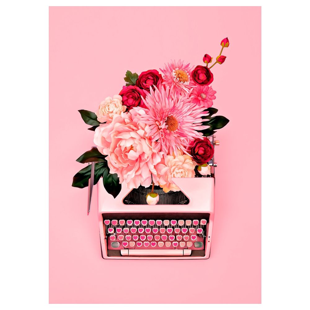 Картина, Розовая пишущая машинка 50x70 см IKEA ПЬЕТТЕРИД 304.738.61 - схема-чертеж с размерами