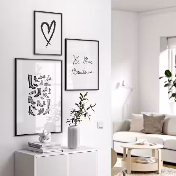 LOMVIKEN Рама - чёрный 50x70 см - схема-чертеж с размерами