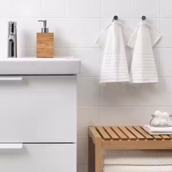 VÅGSJÖN Полотенце - белый 30x30 см - схема-чертеж с размерами