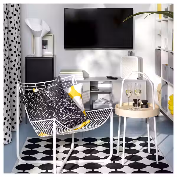 BJÖRKGRÅMAL БЬЁРКГРОМАЛ Чехол на подушку - чёрный/белый 50x50 см - фото 4