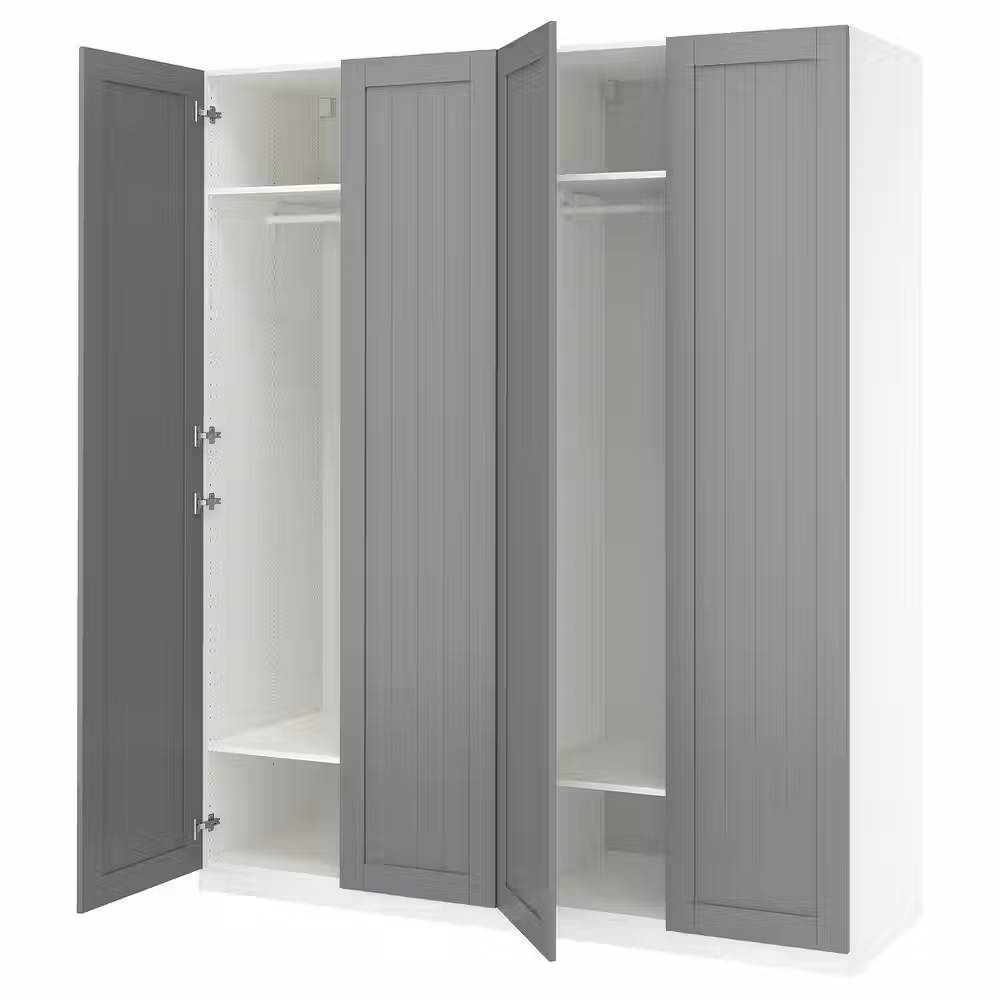 PAX / GULLABERG Гардероб, комбинация - белый/серый 200x60x236 см - фото 1