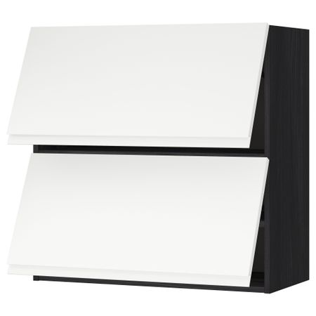 Навесной шкаф, 2 дверцы, горизонтальный МЕТОД, черный, Воксторп белый