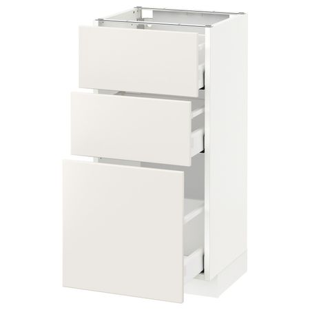 Напольный шкаф с 3 ящиками, белый/Веддинге белый 40x37 см IKEA METOD МЕТОД / MAXIMERA МАКСИМЕРА 792.348.07