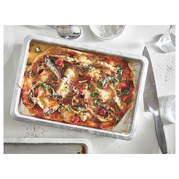 Форма для выпечки, серебристый 38x26 см/2.0 л IKEA VARDAGEN ВАРДАГЕН 303.834.36 - схема-чертеж с размерами