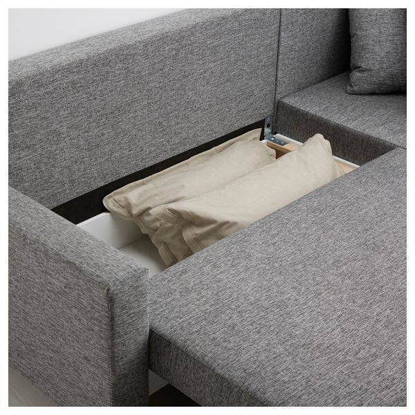 Диван-кровать с козеткой ЛУГНВИК, Сандсбру серый/черный - фото 5