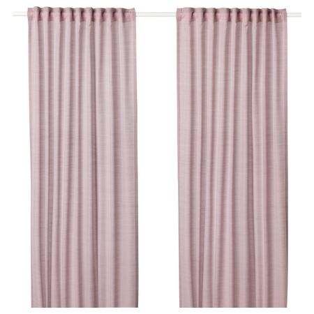Гардины, 1 пара, розовый 145x300 см IKEA ХИЛЬЯ 403.907.47