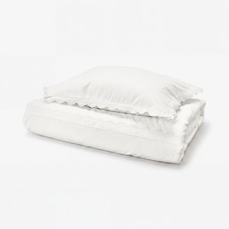 BIRGITTARÖNN Пододеяльник и наволочка - белый 150x200/50x60 см