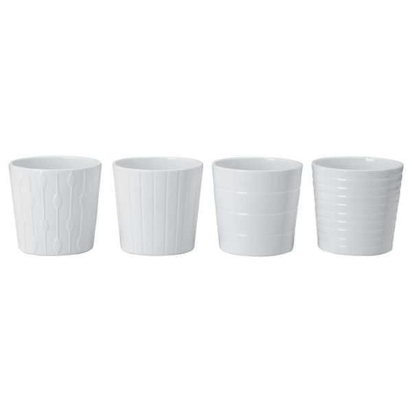 Кашпо КАРДЕМУММА, белый, различные орнаменты - фото 1