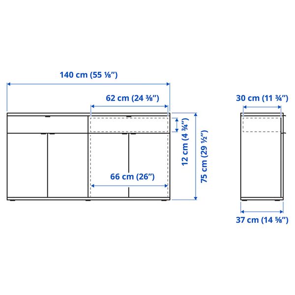 IKEA, дополнительный ракурс - схема-чертеж с размерами