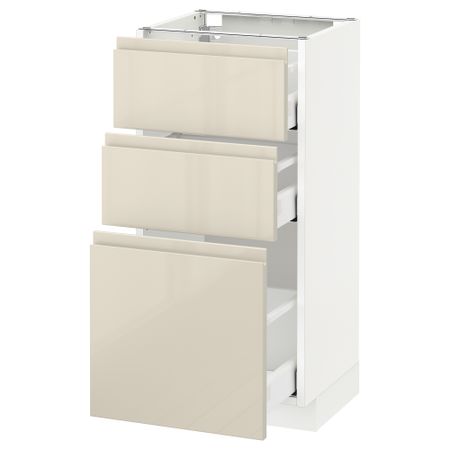 Напольный шкаф с 3 ящиками, 40x37 cm IKEA METOD МЕТОД, MAXIMERA МАКСИМЕРА 991.435.14