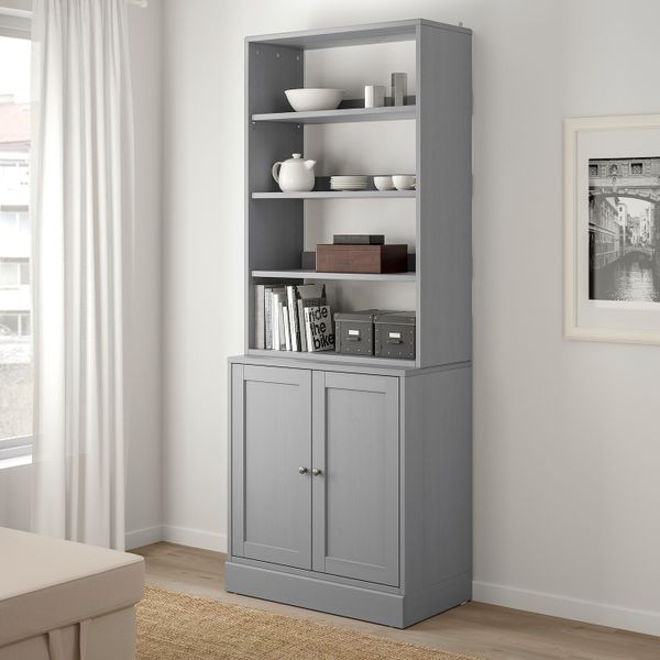 Комбинация для хранения, серый 81x47x212 см IKEA HAVSTA ХАВСТА 692.659.98 - фото 2