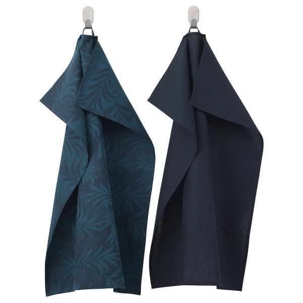 Полотенце кухонное, синий лист 50x70 см IKEA ВИЛДКАПРИФОЛ 304.142.54 - схема-чертеж с размерами