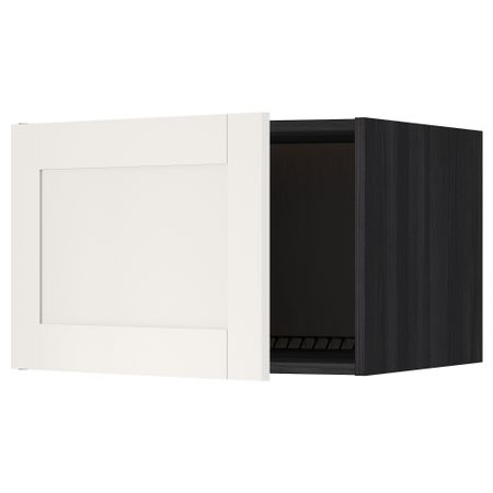 Верхний шкаф на холодильник, морозильник МЕТОД, черный, Сэведаль белый