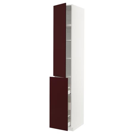 Высокий шкаф, выдвижной секцией, 3 ящика, 1дверцы, 2полками, 40x60x240 cm IKEA METOD МЕТОД, MAXIMERA МАКСИМЕРА 794.561.05