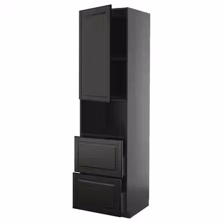 METOD / KNIVSHULT Высокий шкаф д/СВЧ/дверца/2ящика