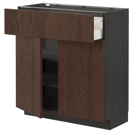 Напольный шкаф с ящиком, 2 дверцами, 80x37 cm IKEA METOD МЕТОД, MAXIMERA МАКСИМЕРА 894.621.77