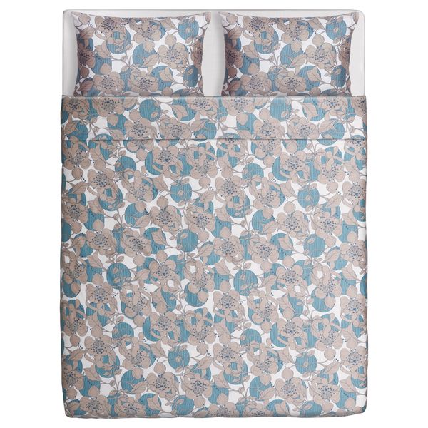 Пододеяльник и 2 наволочки СТРАНДГИЛЛЕН, бирюзовый цветок - схема-чертеж с размерами