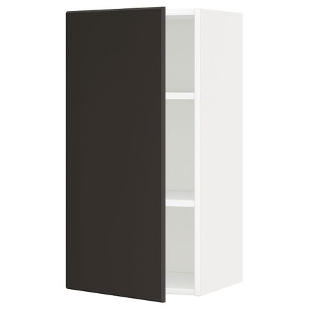 Навесной шкаф с полками, белый/Кунгсбакка антрацит 40x80 см IKEA METOD МЕТОД 294.446.43