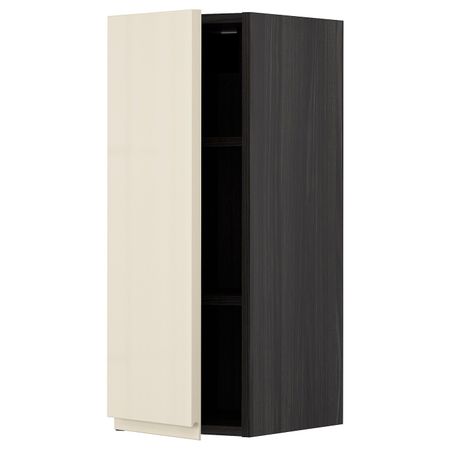 Шкаф навесной с полкой, черный, Воксторп глянцевый светло-бежевый 30x80 см IKEA МЕТОД 593.027.84