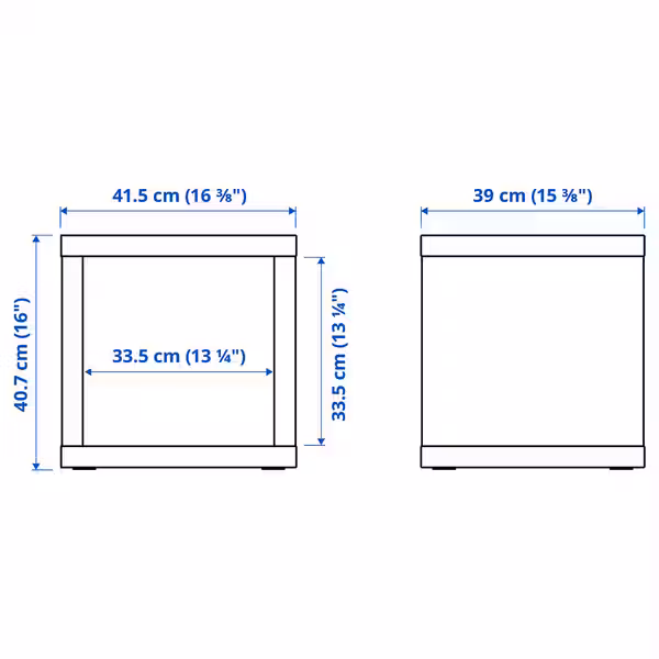 KALLAX Стеллаж - черно-коричневый 42x41 см - схема-чертеж с размерами