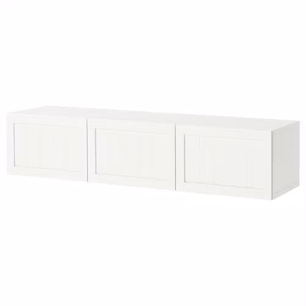 BESTÅ Тумба под ТВ, с дверцами - белый/пипмакаре белый 180x42x38 см - фото 1