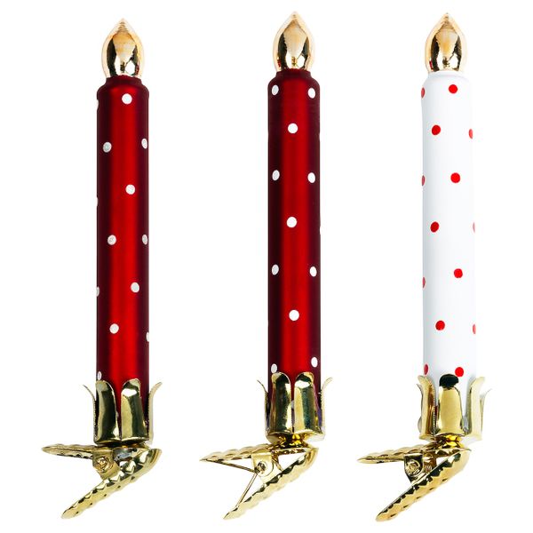 Украшение, в форме свечи красный, белый IKEA VINTER 2020 ВИНТЕР 2020 704.759.00 - фото 1