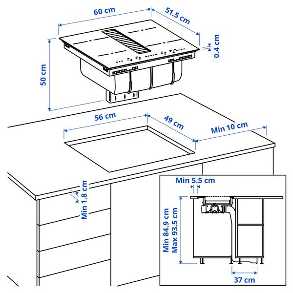 IKEA, дополнительный ракурс - схема-чертеж с размерами