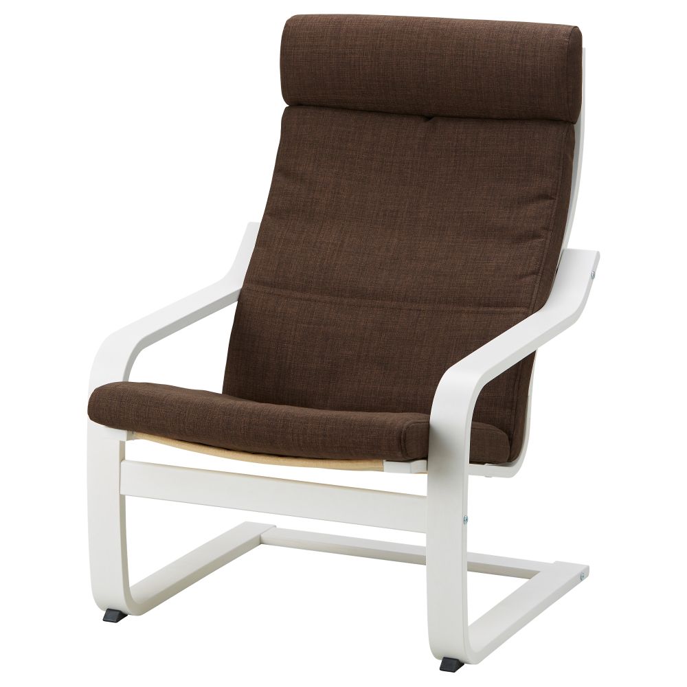 Кресло ПОЭНГ, белый, Шифтебу коричневый - схема-чертеж с размерами