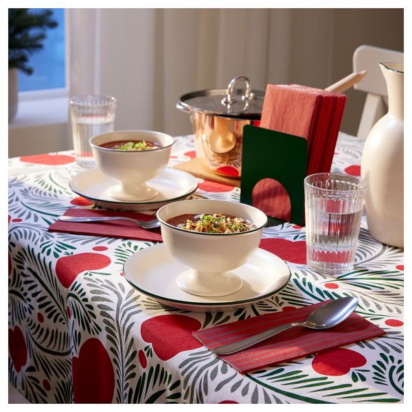 Салфетка бумажная, 38x38 см, орнамент «полоска» красный IKEA VINTERFINT 805.559.39 - фото 3