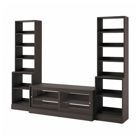Шкаф для ТВ, комбинация, темно-коричневый 282x47x212 см IKEA HAVSTA ХАВСТА 293.861.86
