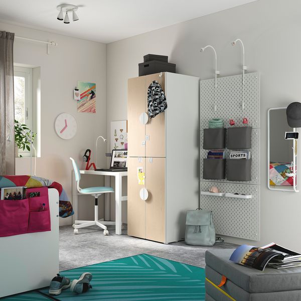 Гардероб, 60x57x181 см, белый береза, с 2 платяными штангами IKEA PLATSA ПЛАТСАA ПЛАТСА, SMÅSTAD СМОСТАД 194.304.82 - фото 6