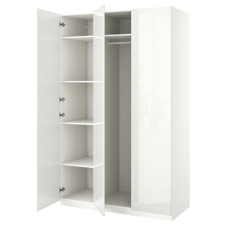 PAX / FARDAL Гардероб, комбинация - белый/глянцевый белый 150x60x236 см