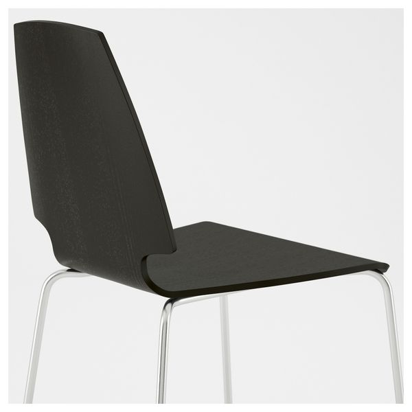 Стул ВИЛЬМАР, коричнево-чёрный, хромированный - фото 5